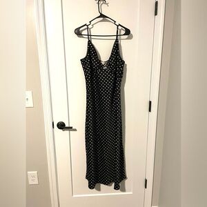 CAMILA COELHO BLACK POLKA DOT SLIP DRESS NWT SZ LARGE Revolve / Zara